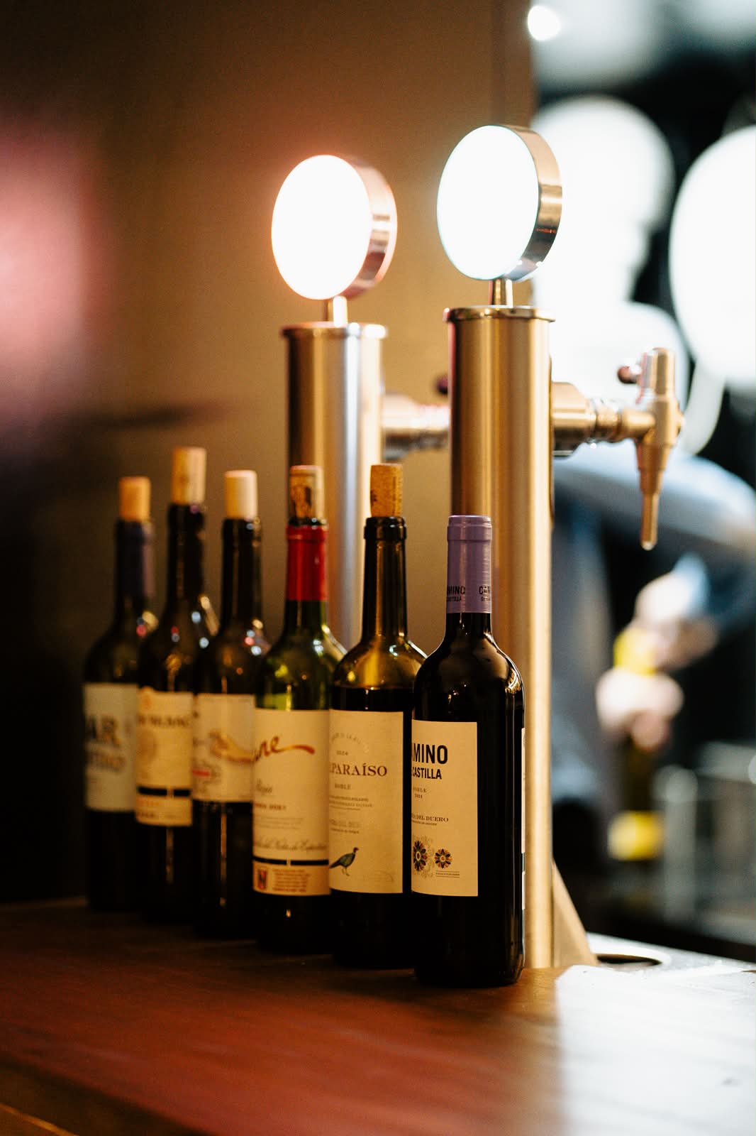 Vinos en la barra